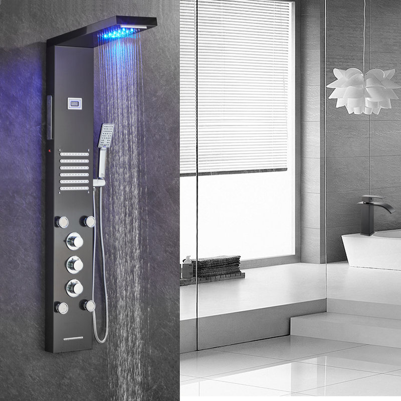 FORIOUS LED 55" Shower Panel With Fixed Shower Head & Reviews Wayfair